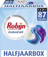 Bol.com Robijn Stralend Wit Wascapsules - 3 x 29 wasbeurten - Halfjaarbox aanbieding