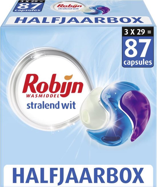 Robijn Classics Stralend Wit​ Wascapsules - 3 x 29 wasbeurten - Voordeelverpakking