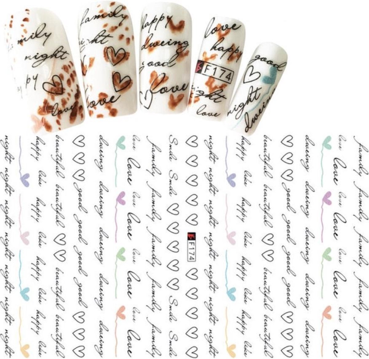 Goedkoopste GUAPÀ - Nail Art 3D Script Stickers - Nagel Decoratie & Versiering Folie - 92 pieces