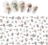 GUAPÀ - Nail Art 3D Taupe Flower Stickers - Nagel Decoratie & Versiering Folie - 92 pieces