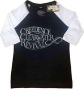 Creedence Clearwater Revival Raglan top -M- Vintage Logo Zwart/Wit