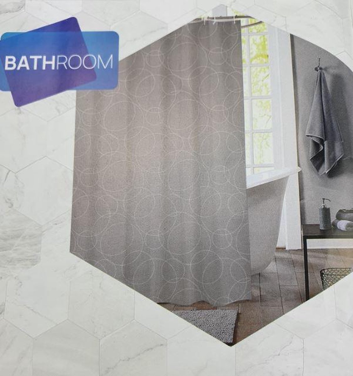 Douchegordijn Grijs 180 x 200 cm