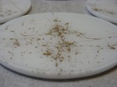 Onderzetters - Limited Edition Epoxy Onderzetters - Wit & Goud Marmer - Set Van 4 Met Houder - Handgemaakt - Uniek