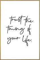 JUNIQE - Poster met kunststof lijst Trust -60x90 /Wit & Zwart