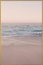 JUNIQE - Poster met kunststof lijst Rosegold Beach Morning -13x18