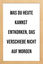 JUNIQE - Poster in houten lijst Korken -40x60 /Wit & Zwart