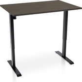 Zit-sta bureau elektrisch verstelbaar - MRC EASY | 120 x 80 cm | inclusief stekkerdoos en kabelklemmen | frame zwart - blad bruin eiken