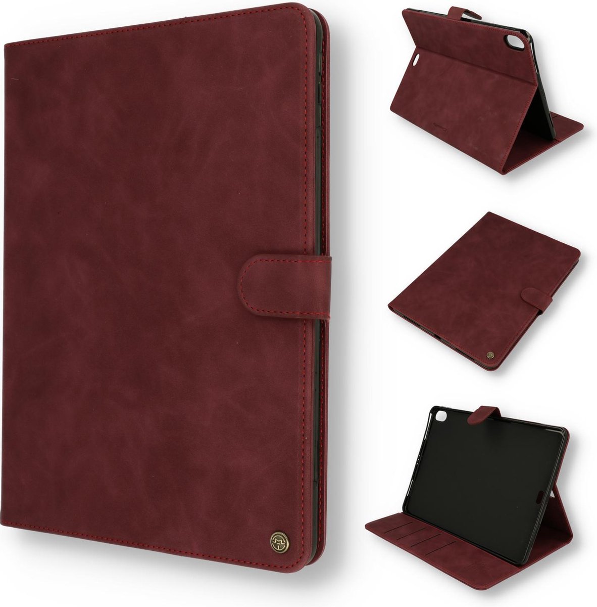 Casemania Hoes Geschikt voor Apple iPad Air 2020 - Air 4 10.9 inch (2020) Bordeau Red - Book Case met Magneetsluiting