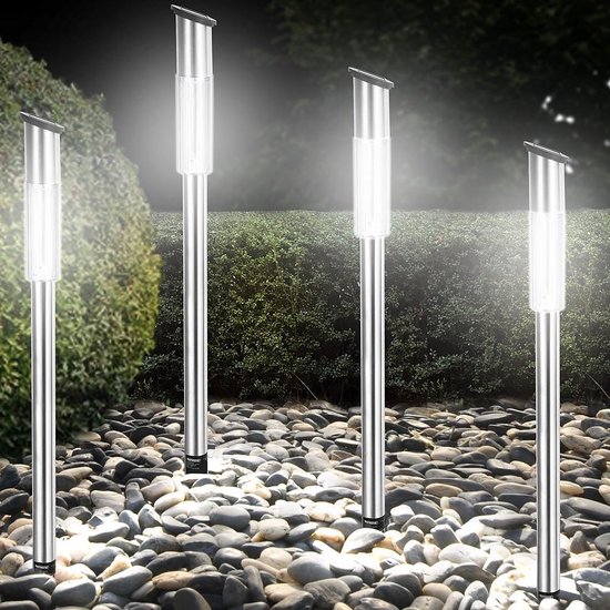 Deuba LED Solar tuinverlichting - 4 stuks - zonne-energie - fakkel steker – tuin - deuba
