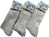 Socke|"Noorse Sok"|Wollen Sokken|3 Paar|3-Pack|Maat 39/42|Kleur:Grijs