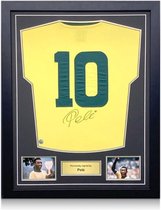 Gesigneerd voetbalshirt Brazilië van Pelé - ingelijst