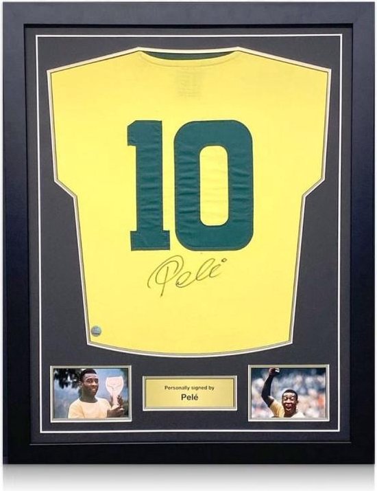 Gesigneerd voetbalshirt Brazilië van Pelé - ingelijst | bol.com