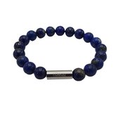 H-Beau - Handgemaakte - Armband - Edelstenen - Natuurstenen - Lapis Lazuli - kralen - 8mm - lengte 16,5cm - Gepolijst - Blauw - Tiener - Unisex - Sterrenbeeld - Horoscoop - Maagd -