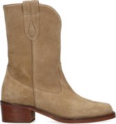Manfield - Dames - Taupe suède cowboyboots - Maat 36