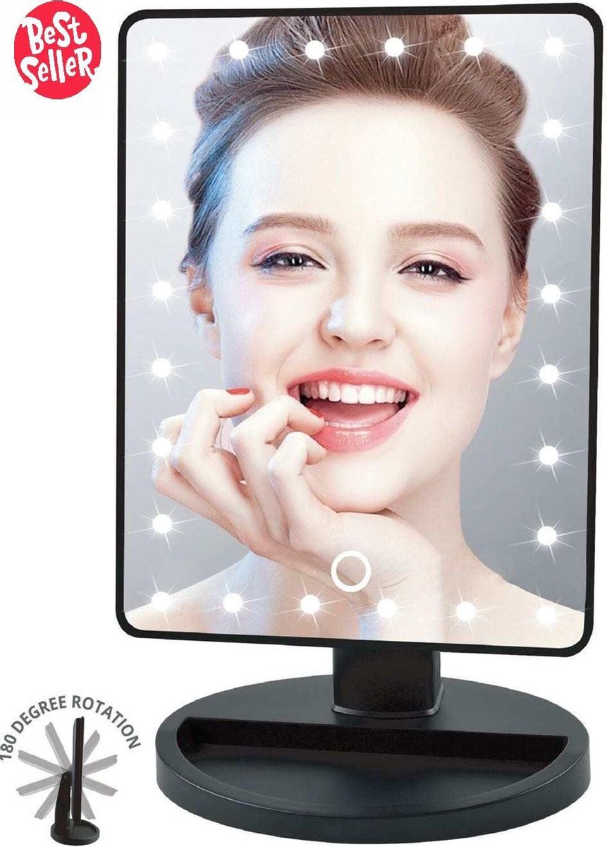 HUISSON Make up spiegel met verlichting  24 LED Lampen Scheerspiegel Vergrootspiegel - Huisson
