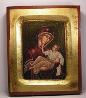 Ikoon met Goud Gekleurde Lijst van Madonna and Child B14xH18