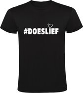 DoesLief Heren t-shirt | liefde | respect | doe eens lief | love | vrede | #doeslief | Zwart