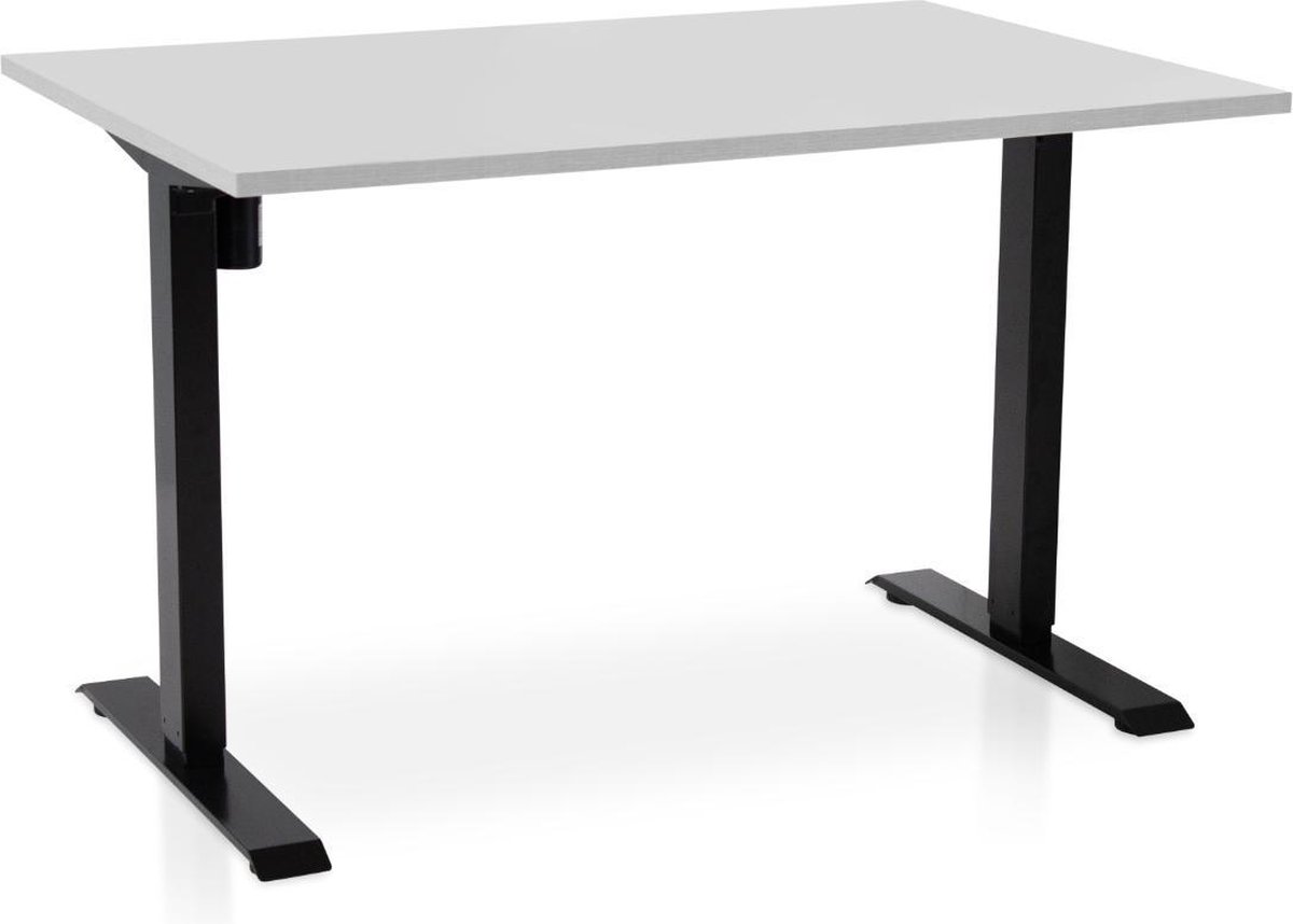 Zit-sta bureau elektrisch verstelbaar - MRC EASY | 140 x 80 cm | inclusief stekkerdoos en kabelklemmen | frame zwart - blad grijs