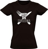 Red de Horeca Dames t-shirt | restaurant | kroeg | cafe| lunchroom | corona | virus | Zwart