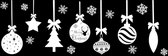Mint11 - Herbruikbare raamstickers kerst - Kerstballen - Wit - raamdecoratie - kerstdecoratie - aankleding raam - decoratie kerst -