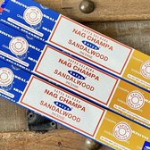 3 x Satya Sai Baba - Sandalwood Incense  - Combo Series 16g, - 3 doosjes voordeelpakket