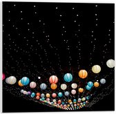 Forex - Gekleurde Lampionnetjes  - 50x50cm Foto op Forex