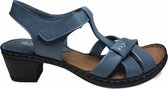 manlisa velcro 6 cm hakje lederen comfort sandalen S-103-S-064 jeans blauw mt 40