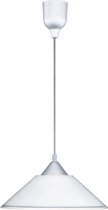 LED Hanglamp - Hangverlichting - Nitron Dikon - E27 Fitting - Rond - Aluminium Wit - Kunststof