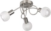 LED Plafondlamp - Plafondverlichting - Nitron Antiniba - E14 Fitting - 3-lichts - Rond - Mat Nikkel - Aluminium