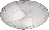 LED Plafondlamp - Plafondverlichting - Nitron Sandra - E27 Fitting - 2-lichts - Rond - Mat Wit - Glas