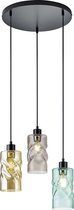 LED Hanglamp - Nitron Swily - E27 Fitting - 3-lichts - Rond - Mat Zwart - Aluminium