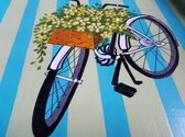 Dienblad decoratief met fiets met bloemen