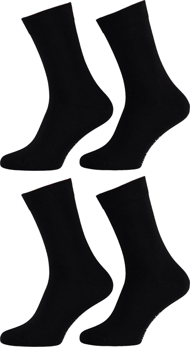 Premium Sokken Dames 4 paar - Zwart - Naadloze Sokken Dames - Maat 35/38
