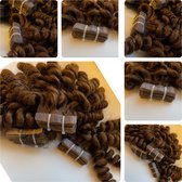 Curly Hair Extensions Tape Extensions 50gr 30cm chocolade bruin