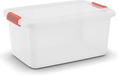 Bol.com Kis K Latch Box L - Opbergbox met Deksel - 43L - 59x39x28 - Transparant/Oranje clips aanbieding