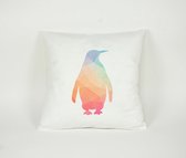 Kussen Geometrische Pinguin - Sierkussen - Dieren Decoratie - Kinderkamer - 45x45cm - Inclusief Vulling - PillowCity