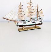 Zeilschip Zeilboot Fregate Arc Gloria - boot - schip - miniatuur - 39 cm hoog - interieur - hout - interieurdecoratie - voor binnen - handgemaakt - woonaccessoire - cadeau - geschenk - relati