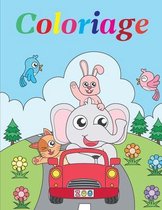 Coloriage: pour les tout-petits. À partir de 3 ans. Cahier coloriage pour les Enfants, garçons & filles, des beaux motifs animaux