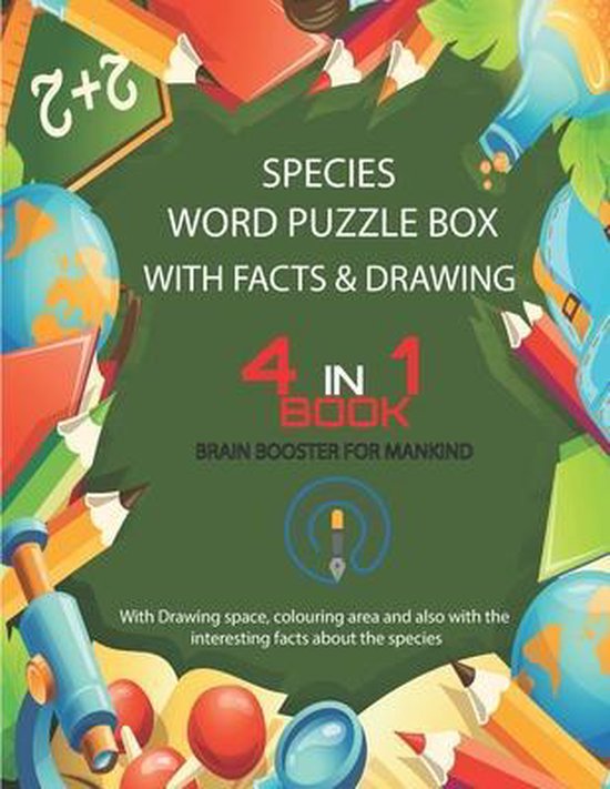 Species Word Puzzle Box with Facts and Drawing Word Search with