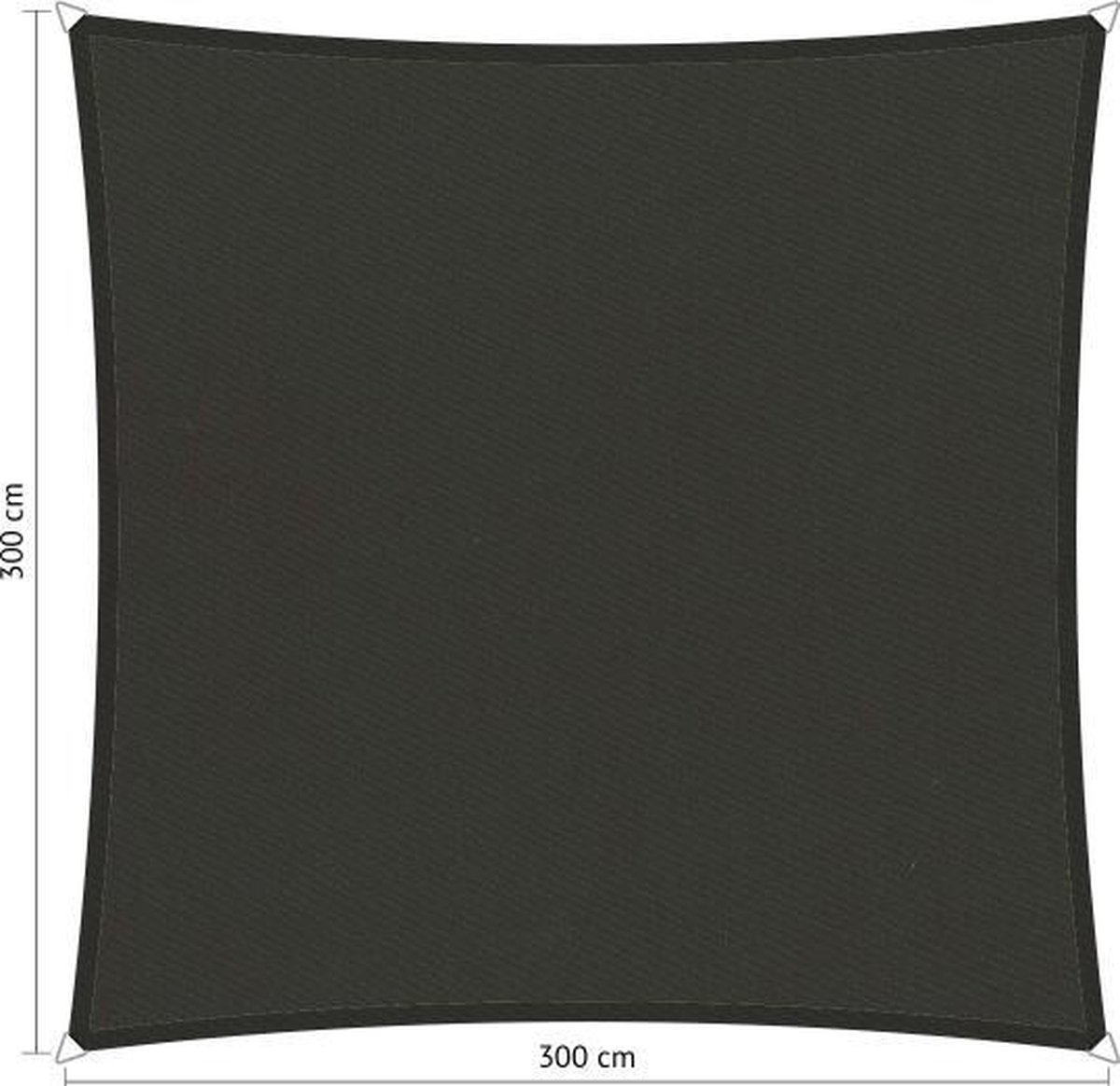 Shadow Comfort® Vierkantige schaduwdoek waterafstotend - UV Bestendig - Zonnedoek - 300 x 300 x CM - Warm Grey