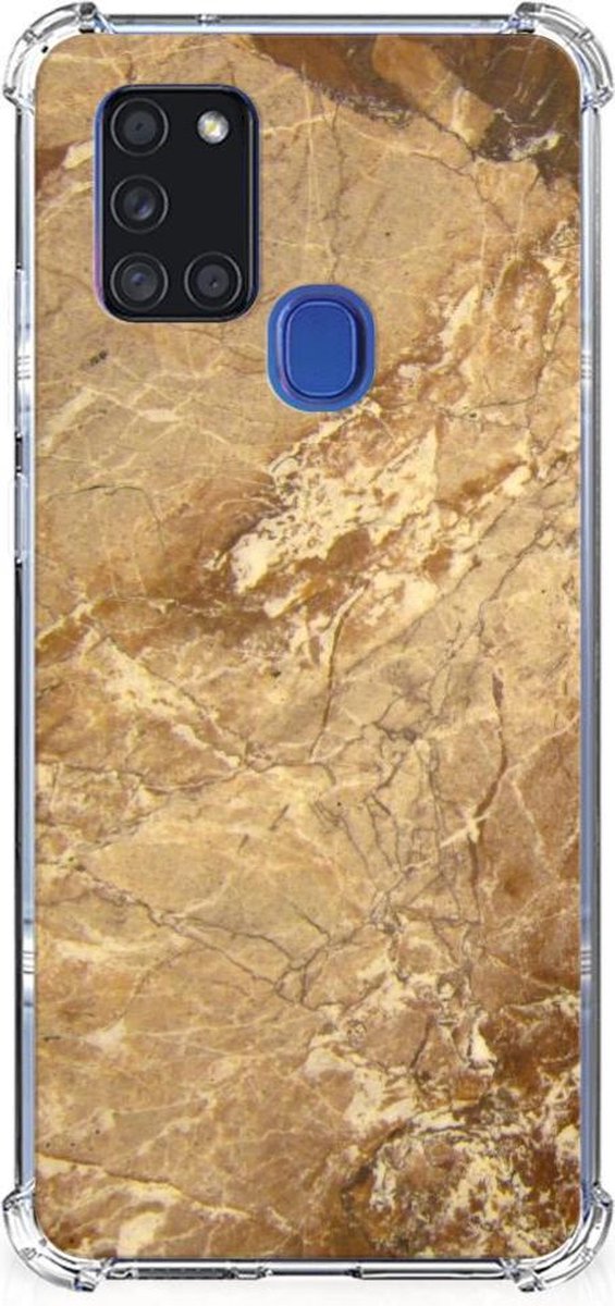 Samsung Galaxy A21s Anti-Shock Hoesje Marmer Creme