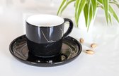 Schafer koffie- theeset 6 mokken & 6 schotels 175 ml - marmer zwart