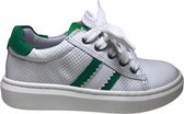 Melania rits veter lederen sneakers 2276 wit groen mt 27