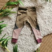 BolleBillen Handgemaakt - Baby Legging - ook voor wasbare luiers - Mauve Olive -  maat 80/86 - eco katoen - kleding voor jongens en meisjes