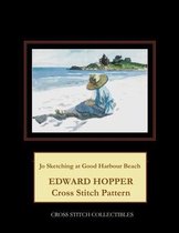 Jo Sketching at Good Harbour Beach: Edward Hopper Cross Stitch Pattern