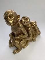 Trendy set gouden apen, 3 op een rij