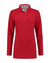 L&S Polo Contrast Cot/Elast LS for her