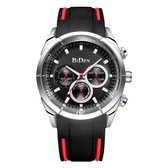 BiDen - Heren Horloge - Zilver/Zwart/Rood - Ø45mm (productvideo)