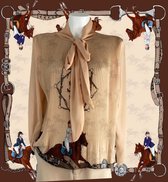 Addy van den Krommenacker Jockey plisse  blouse - S/M