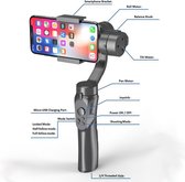 3- Axis Gimbal 2021 model - Action Camera - Smartphone  -Stabilizer - Telefoonhouder - Geschikt iPhone Samsung Huawei Mobiele telefoons - Selfiecamera -Zwart gimbal - Selfiecom Gimbal voor Sm
